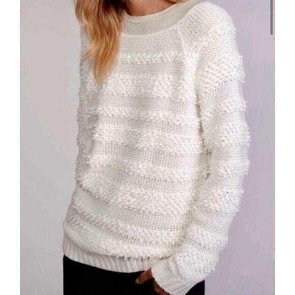 Lou & Grey Loop Stitched Knit White Sweater Raglan Sleeve Women’s XS - Picture 1 of 7